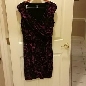 Chaps black and fushia dress