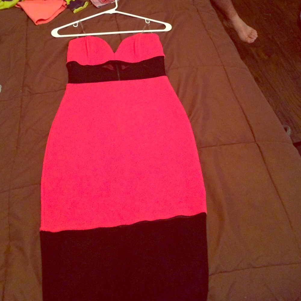 Black and pink dress
