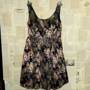 Chi Chi London Curve Metallic Floral Party Dress