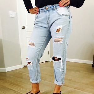 Zara basic ripped jeans