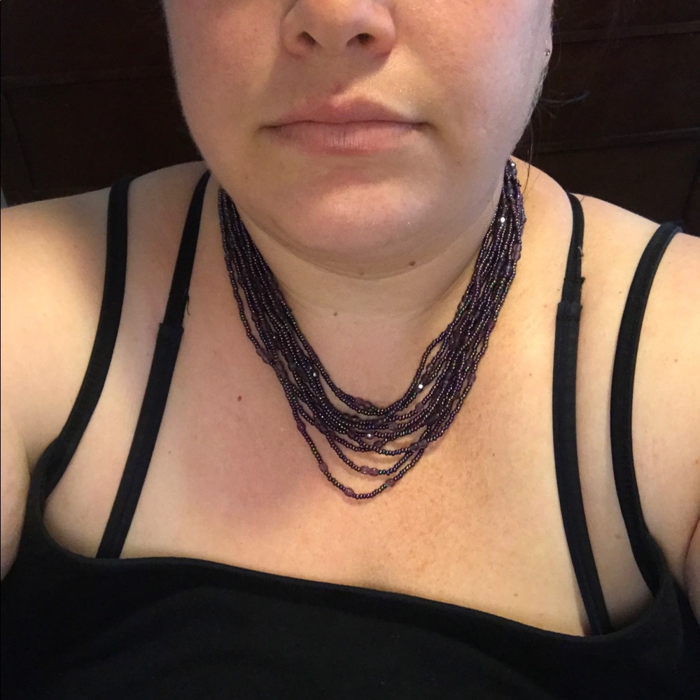 Purple beaded necklace