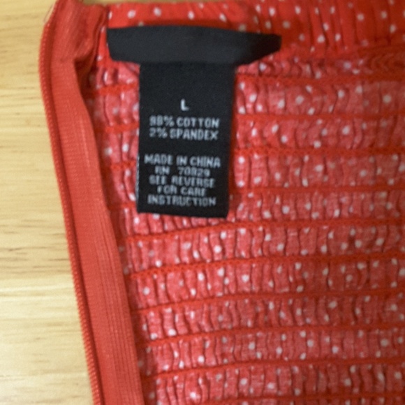 LRG RUE 21 RED STRAPLESS KNEE LENGTH SUMMER DRESS - Picture 8 of 8