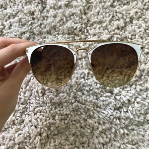 white and gold sunglasses