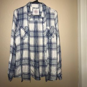 SO Plaid Button-up Top