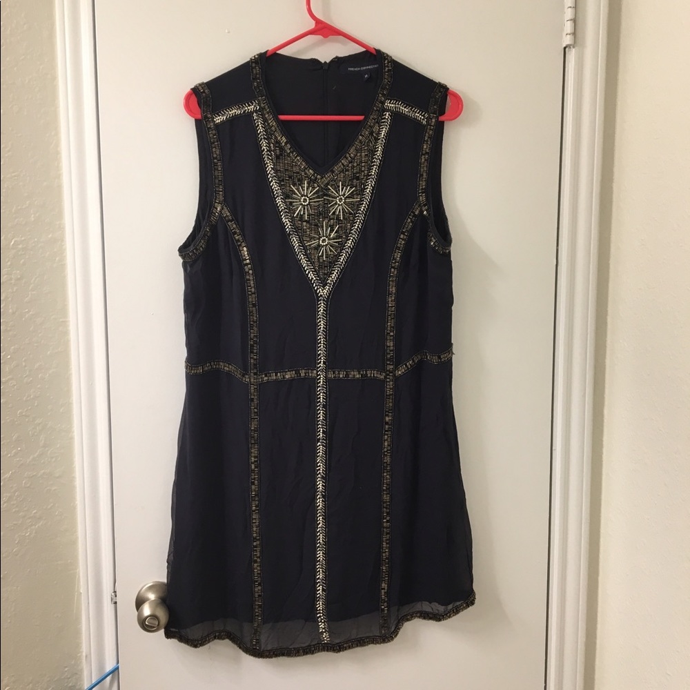French connection beaded mini dress size 14