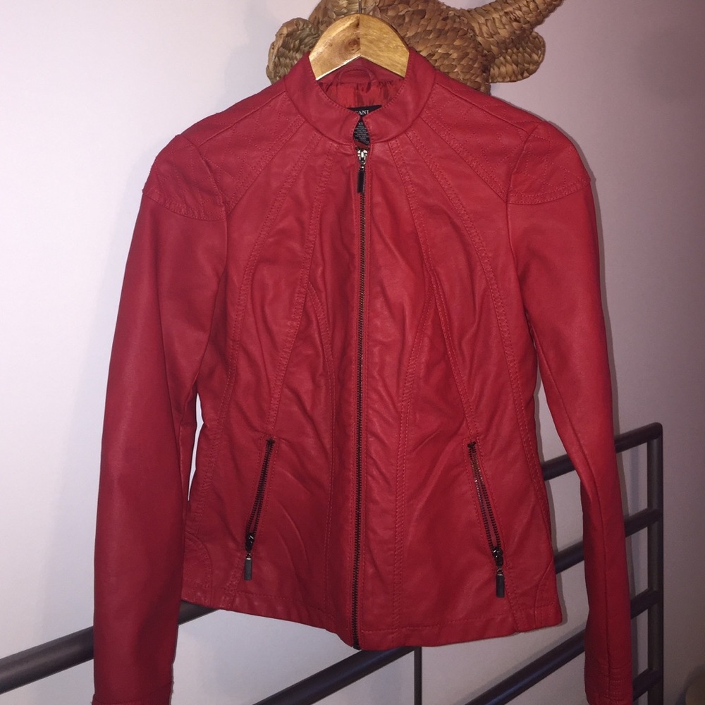Alfani Red Leather Jacket
