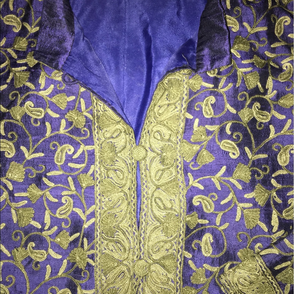 Kashmir hand embroidered silk jacket.