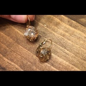 Peach CZ stone drop earring - excellent condition
