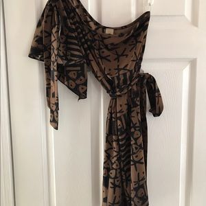Printed one shoulder mini dress