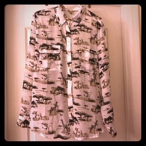 Long Sleeve Banana Republic Safari Blouse