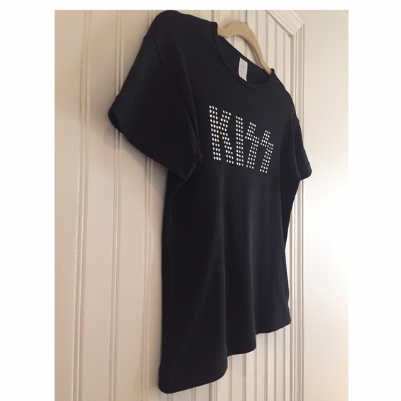 🚫SOLD Vintage 90s KISS Rhinestone Studded T-shirt - Picture 2 of 8