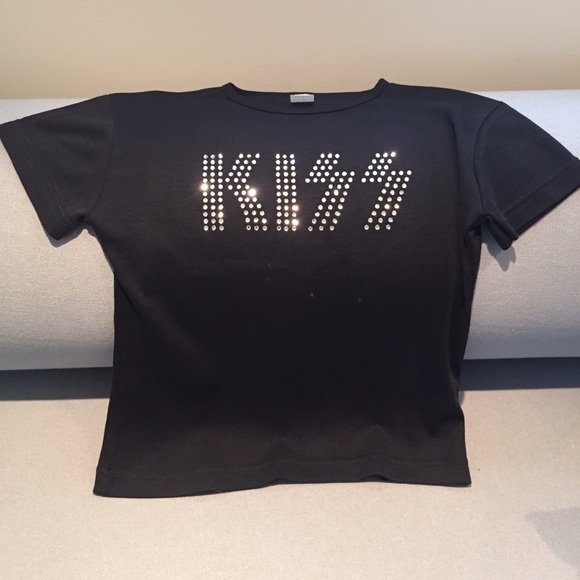 🚫SOLD Vintage 90s KISS Rhinestone Studded T-shirt - Picture 5 of 8