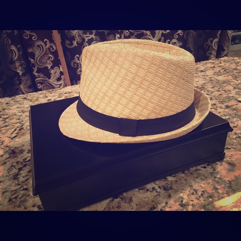 Straw fedora hat