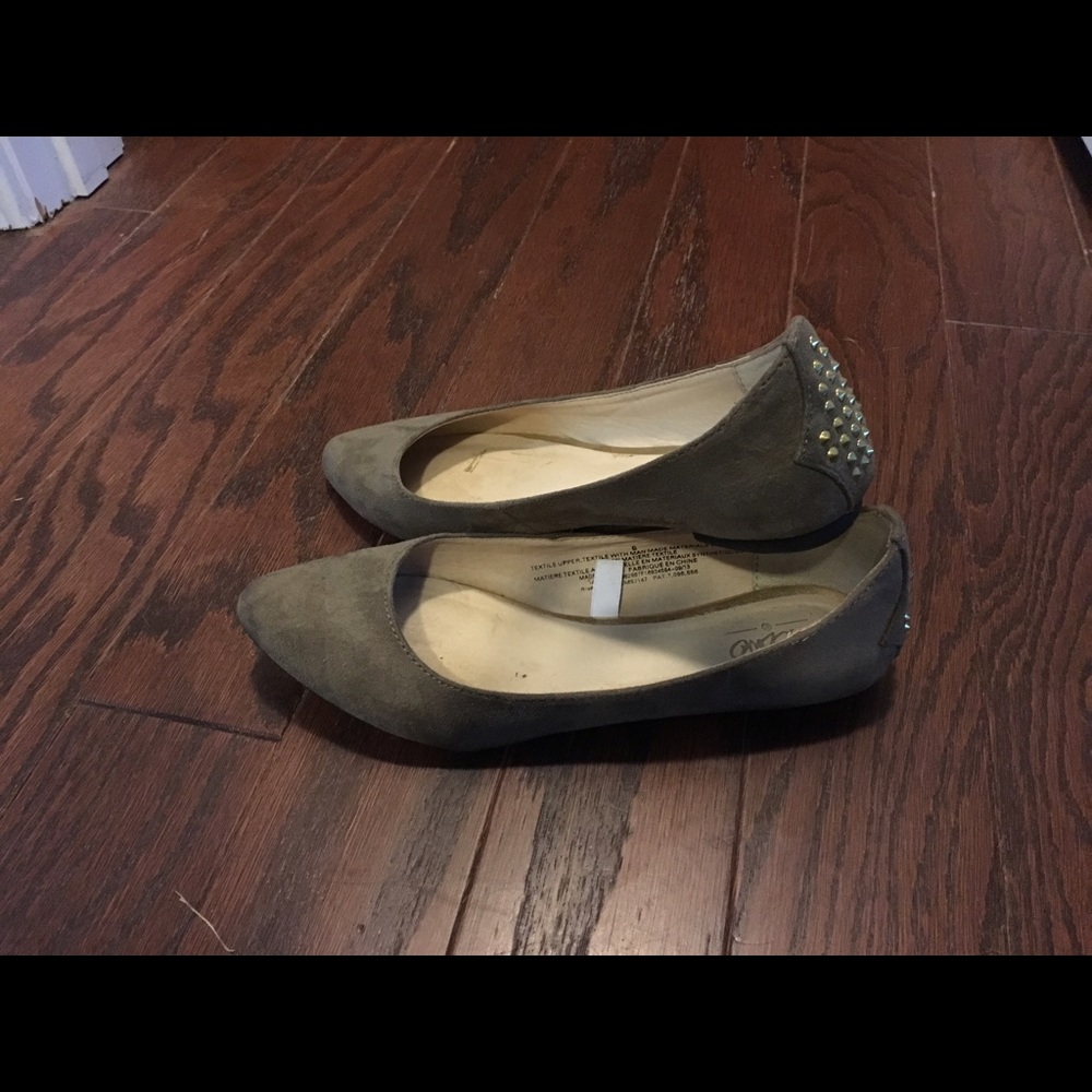 Tan flats with studs