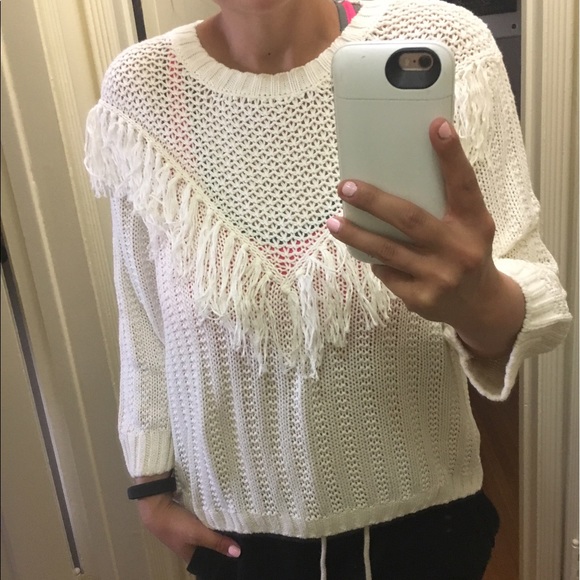 H&M Sweaters - Cream/white fringe sweater! Never worn! Brand new!