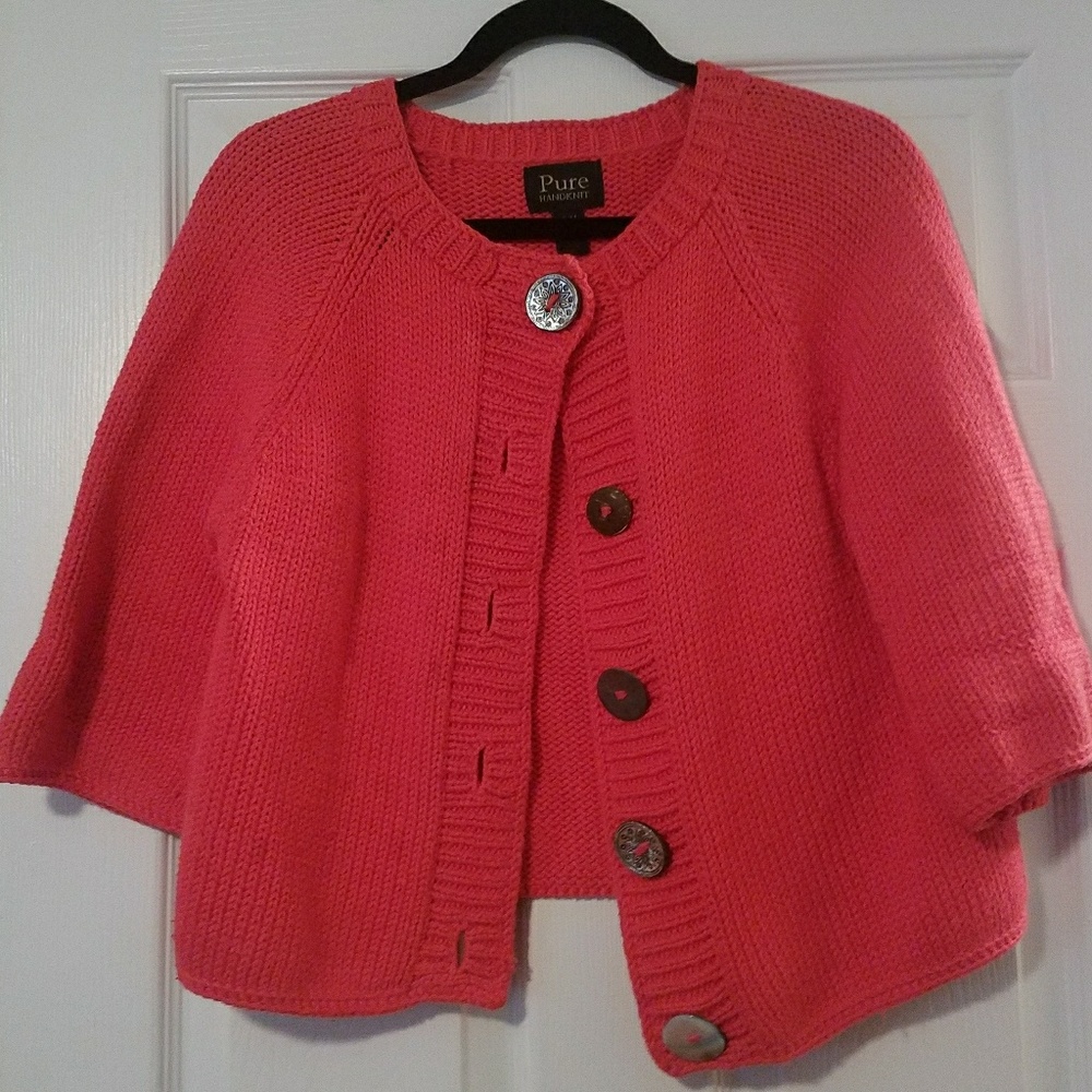 Red Handknit Cardigan