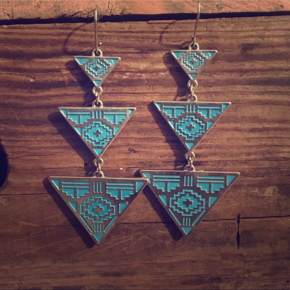 Native American style triangle earrings