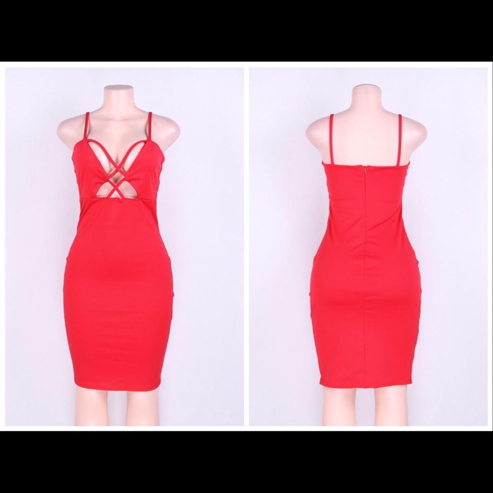 Red Haut Body Con Dress
