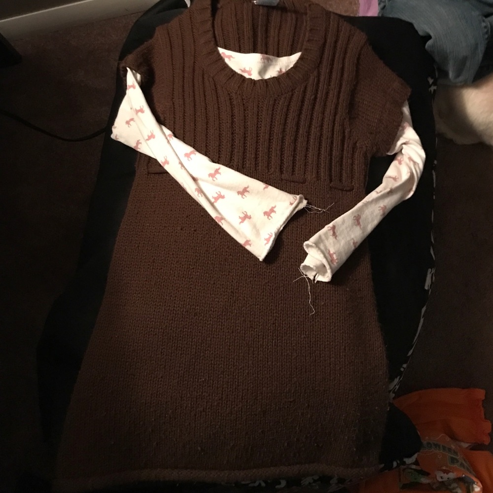 Girls brown sweater dress