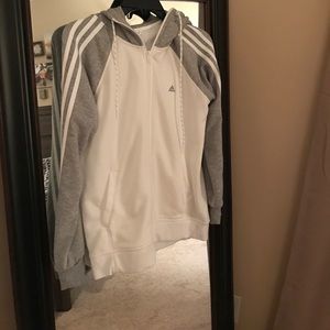 Adidas grey/white sport jacket