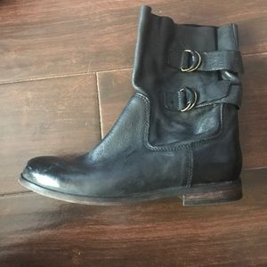 Steven by Steve Madden leather motorcycle boots.