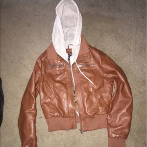 Leather/sweater jacket