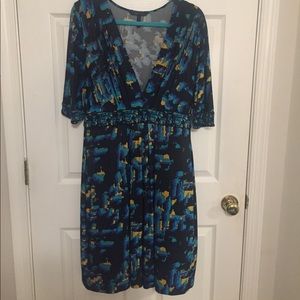 Blue patterned dress