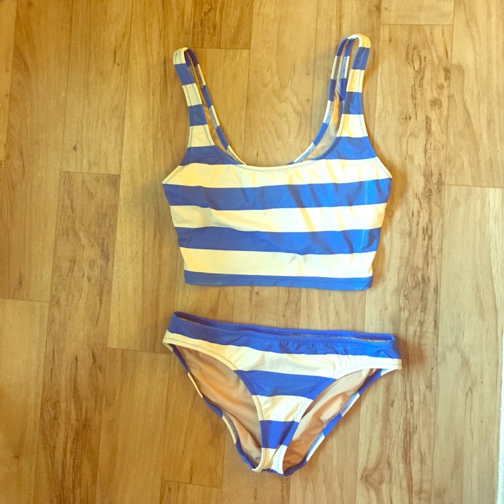 J Crew rugby stripe swimsuit