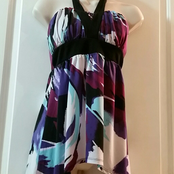 STUDIO Y NWT Small Purple Black halter - Picture 2 of 4