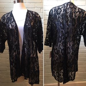 NWT LulaRoe Lindsay Black Lace Kimono