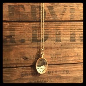 Crystal "locket" necklace with loose pearls