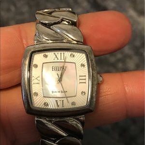 Silver link watch