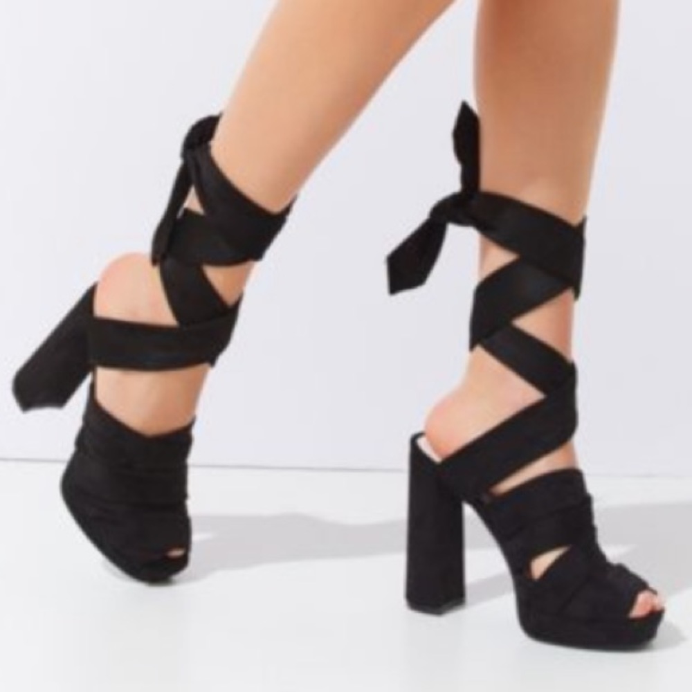Jeffrey Campbell Chablis black wrap sandal