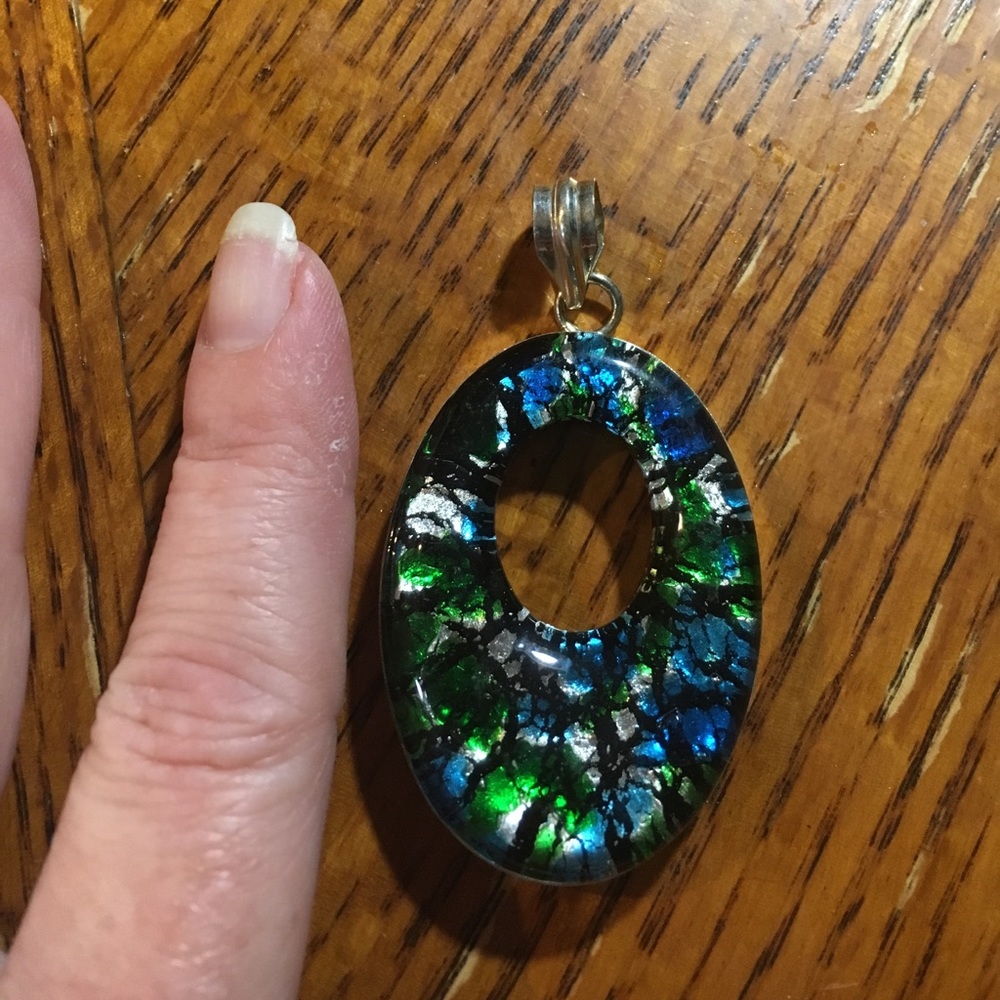 Mexico Foil Art Deco Sterling Silver Pendant