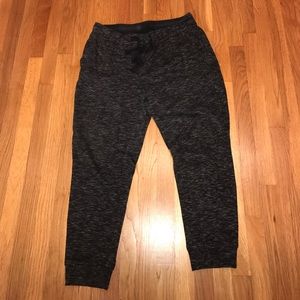 Knit joggers with black tie waste