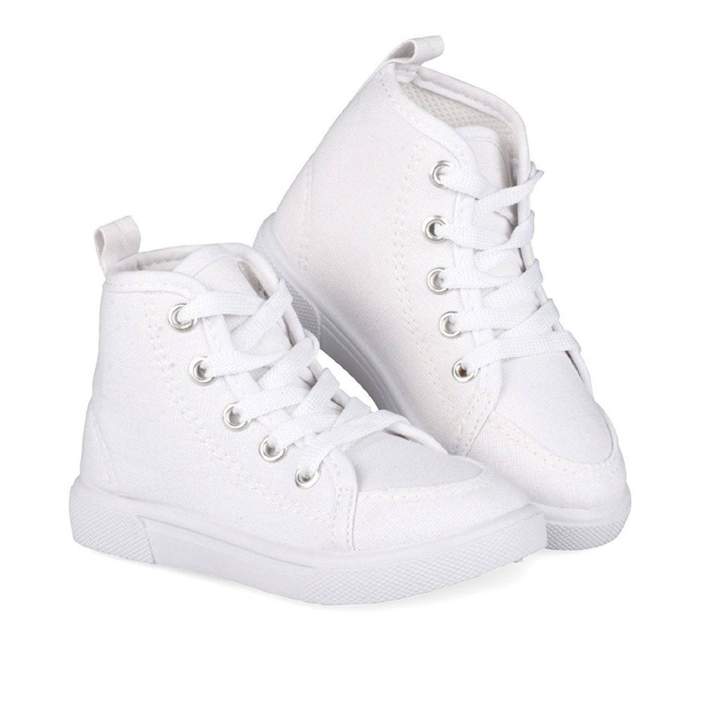 Girl's (kids) white high tops.