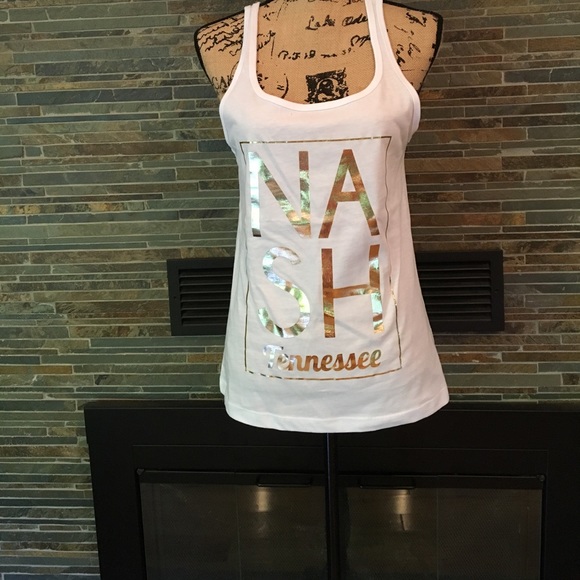 White Gold Nash Tennessee Tank Top BB105 - Picture 4 of 7