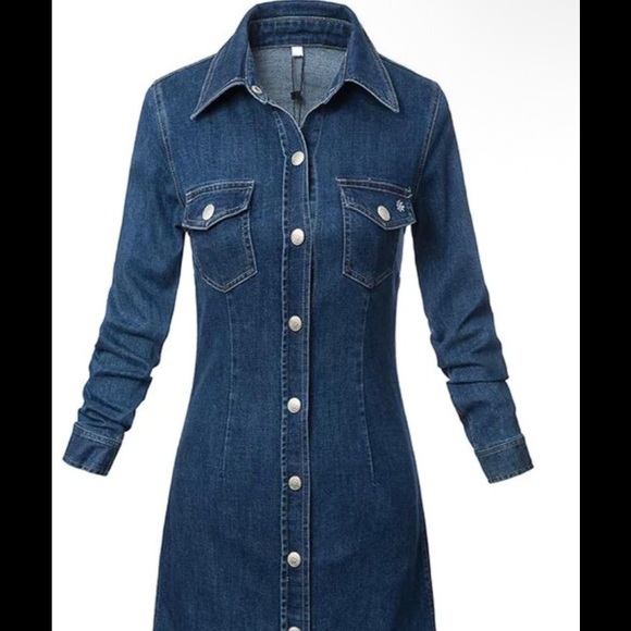 Dresses & Skirts - NEW Denim Shirt Dress with Pockets.