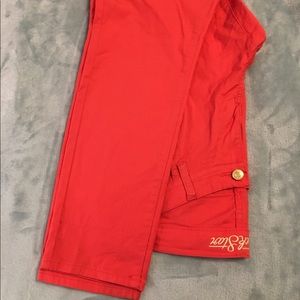 Bright Coral Rockstar Skinny Jeans