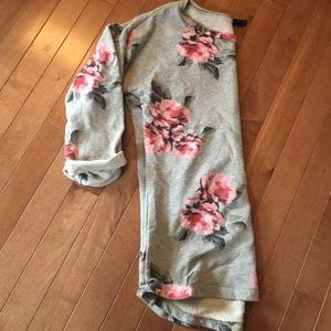 Gray and pink floral H&M sweater
