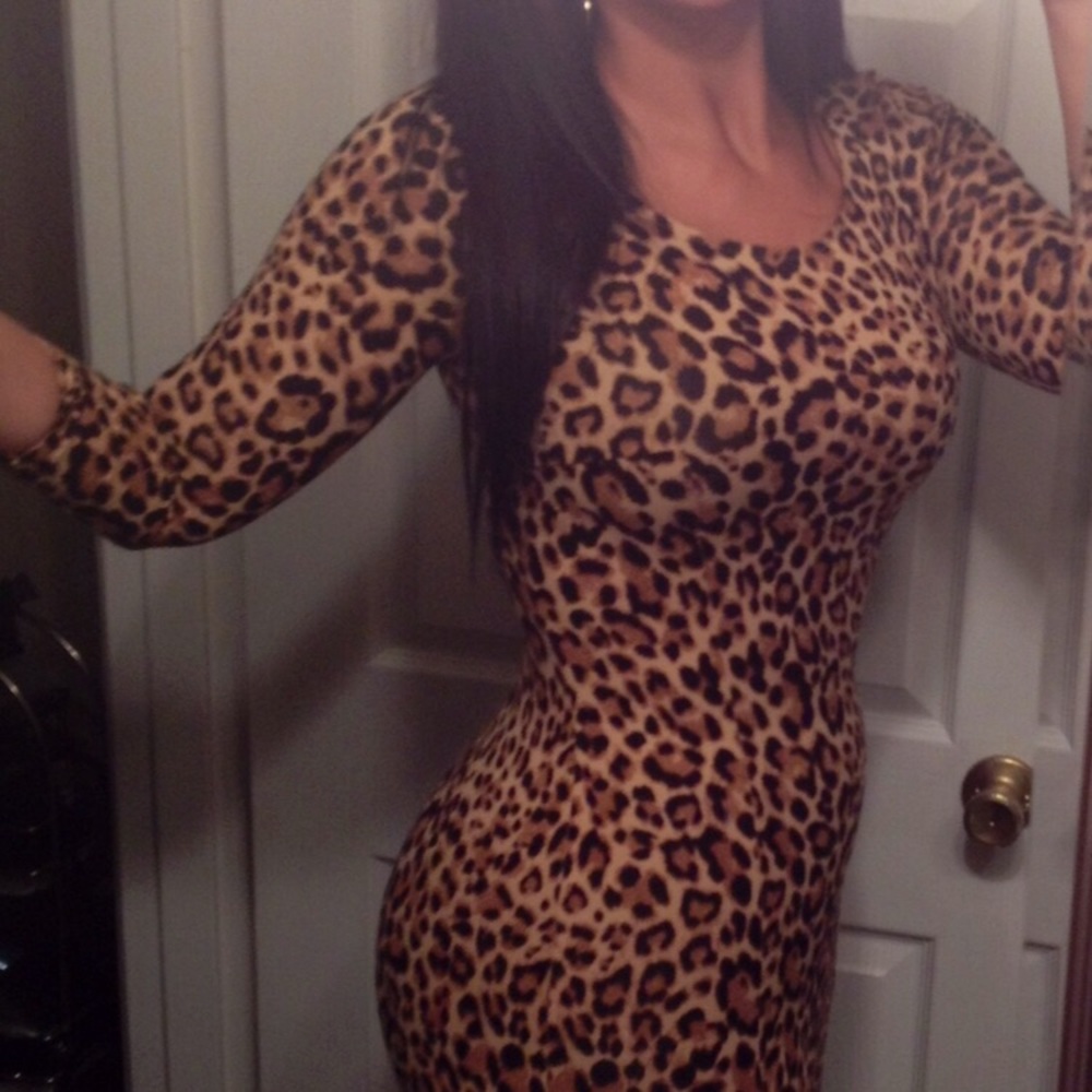 H&M leopard shirt dress