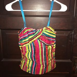 Nanette Lepore rainbow boustier top