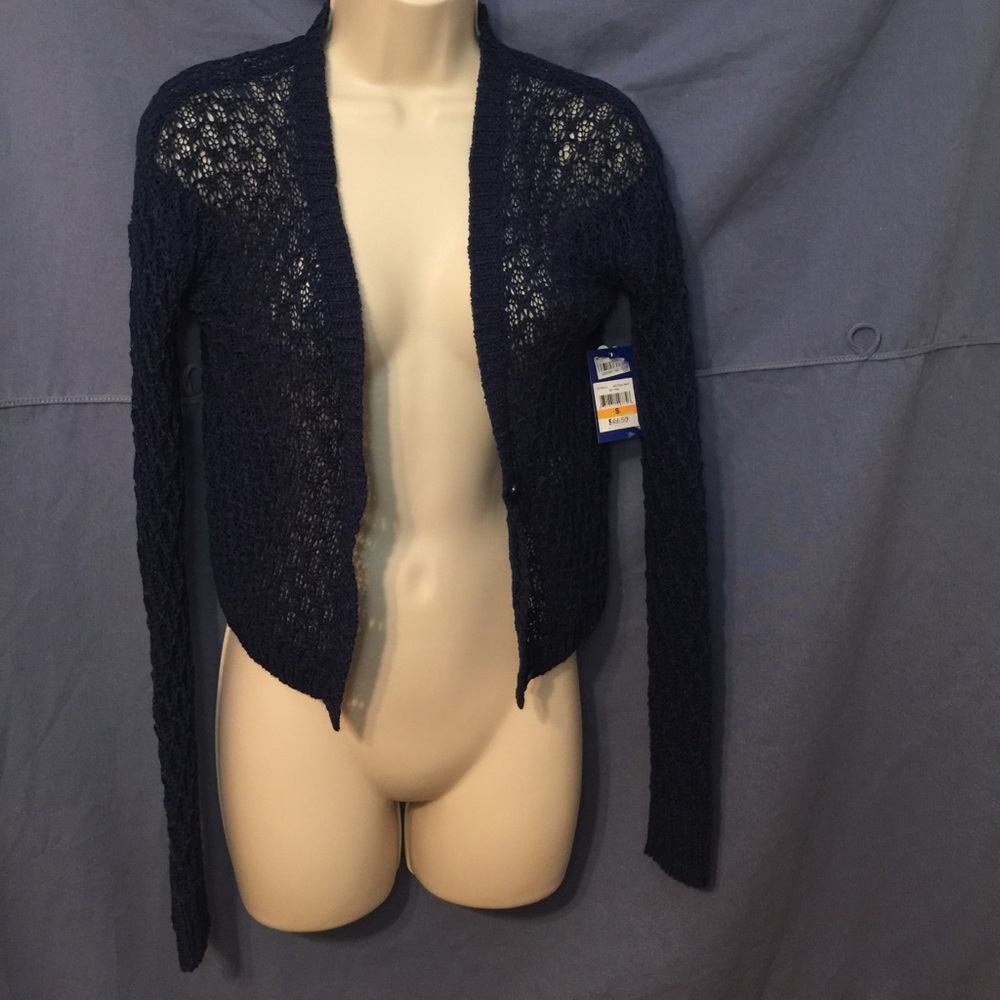 Keds long sleeve Open Mesh knit cardigan sm NWT
