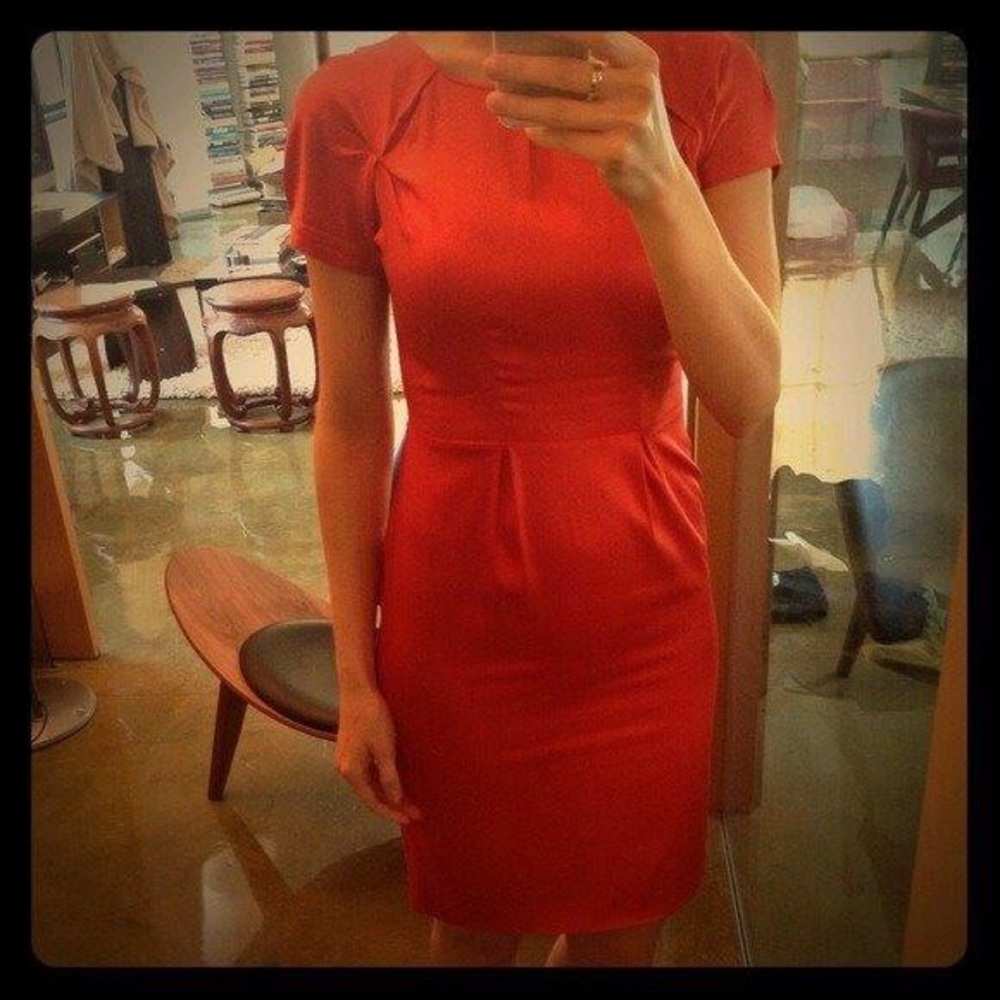 Burnt orange silk dress