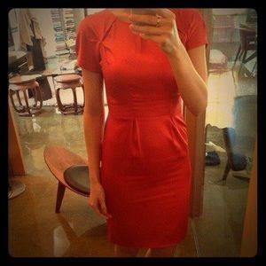 Burnt orange silk dress