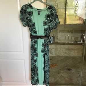 Anthropologie Peacock Feather Patterned Dress