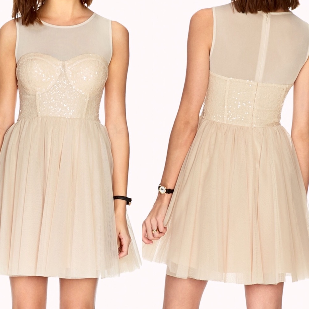 Forever 21 Mesh Sequin Skater Dress