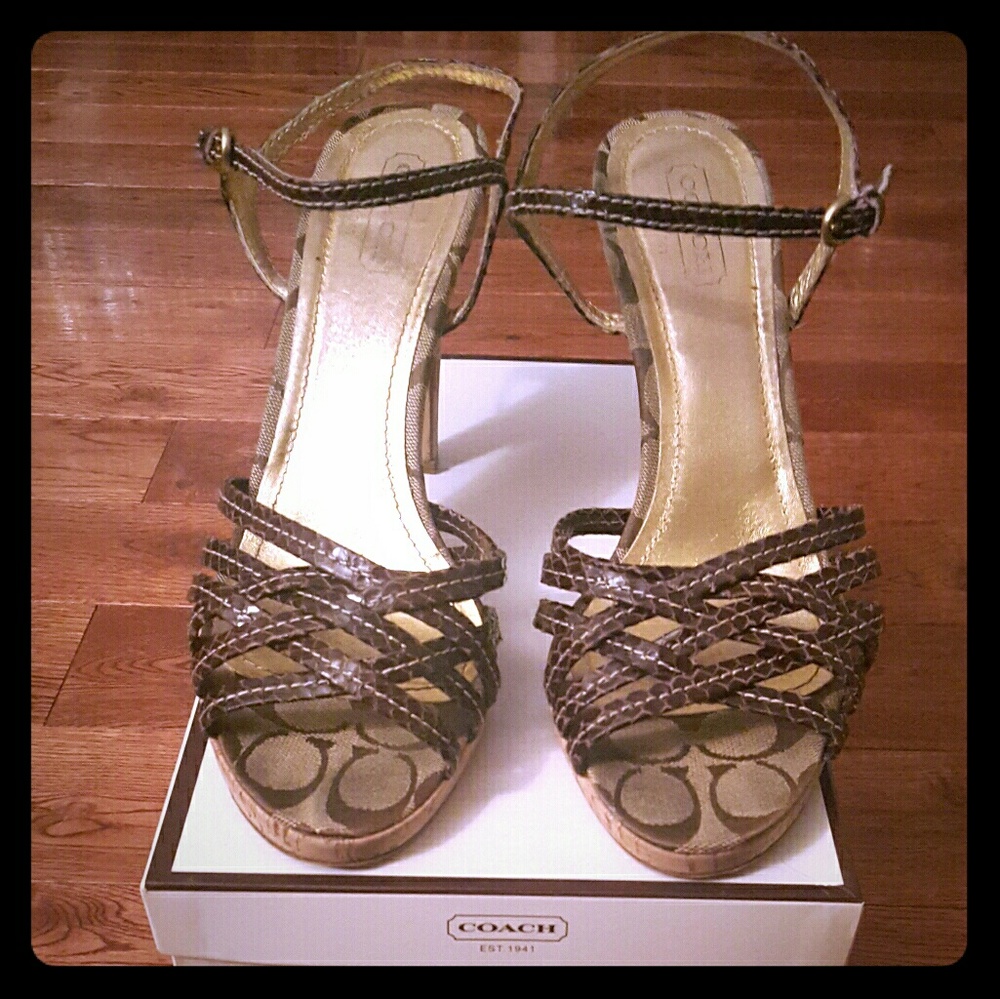 Coach Cork Python Sandal