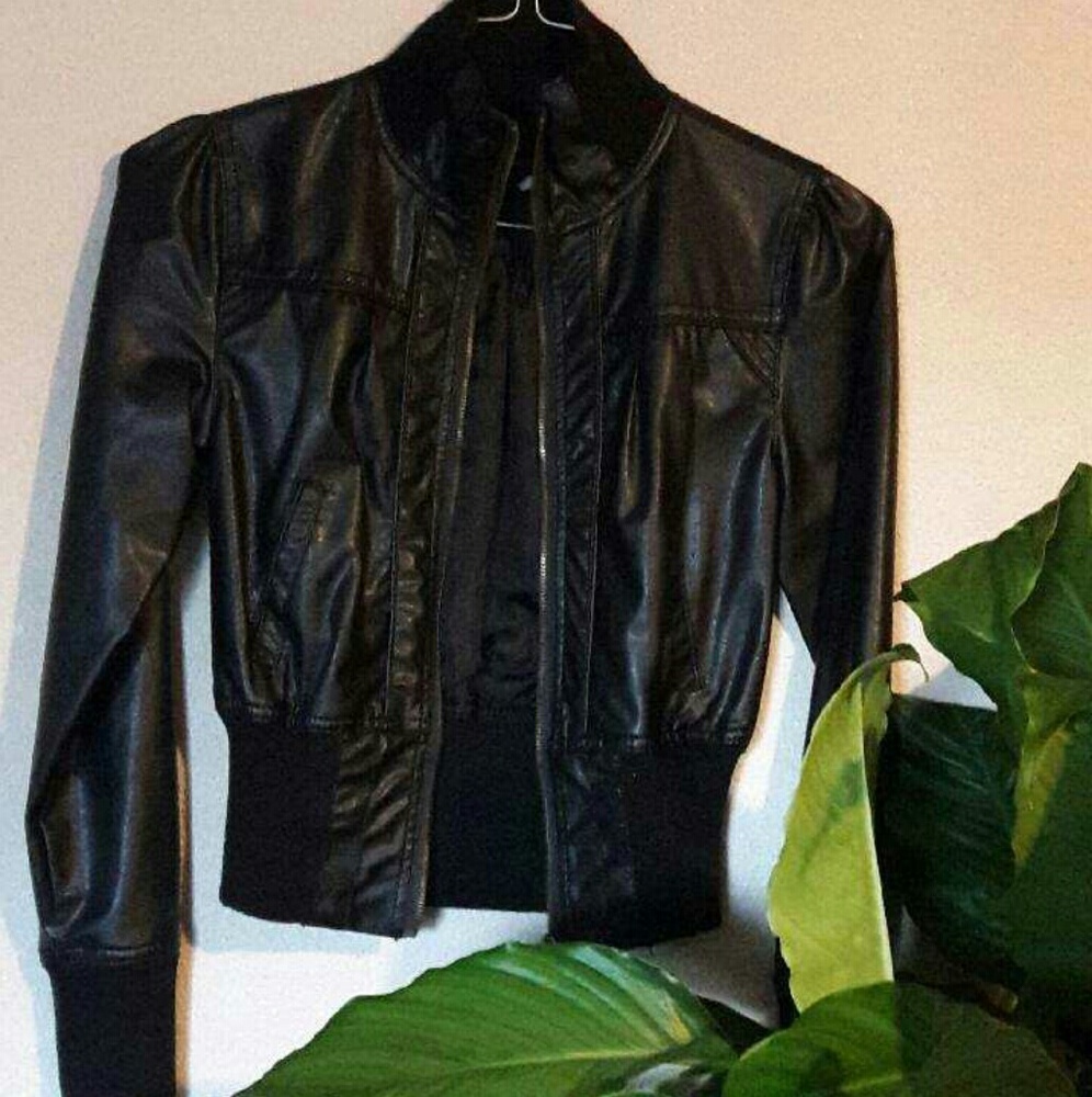 Black leather jacket