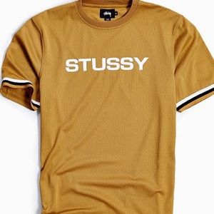 Mustard Stussy Basketball Tee